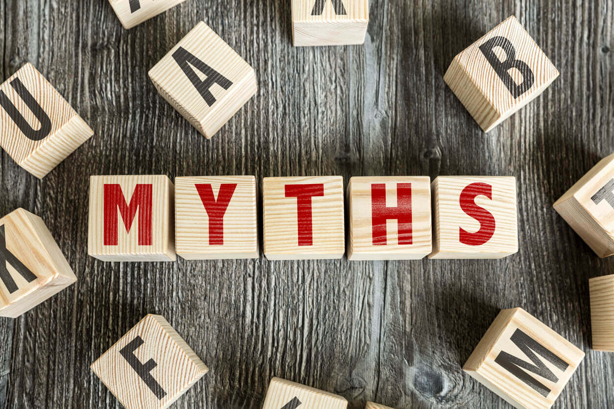 Myths inscribed on wooden cubes to illustrate the myths surrounding longevity extension.